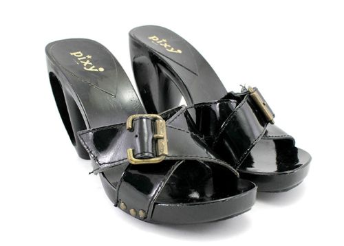 Дамски чехли на лято ходило в черно  PIXY CH