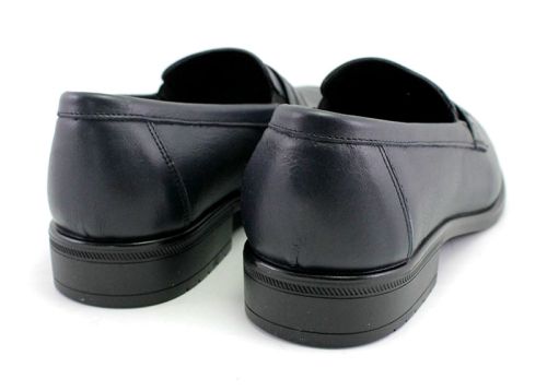 Мъжки обувки от естествена кожа в тъмно синьо 908 SN