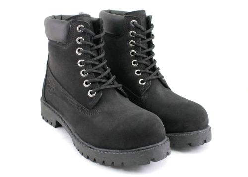 Преоценени мъжки боти от естествен набук в черен цвят, модел Карло.