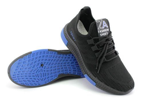 Мъжки маратонки в черно със синьо ходило ZA 101 CH