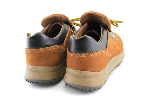 Мъжки зимни обувки с връзки в цвят тютюн - Модел Марсело.