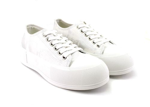 Дамски кецове на дебело ходило в бяло, модел 2157