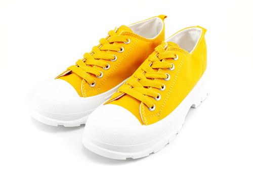 Дамски кецове на дебело ходило в жълто, модел 228