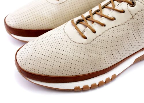 Мъжки, ежедневни обувки от естествена кожа в бежово - Модел Бруно