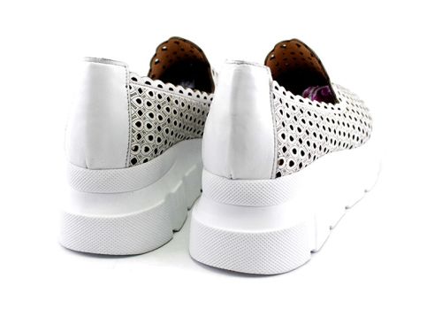 Pantofi de vara dama din piele naturala alb - Model Zornitsa