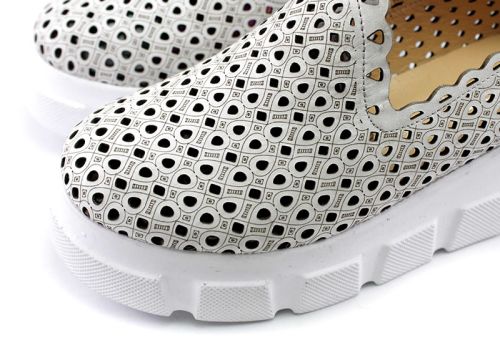 Pantofi de vara dama din piele naturala alb - Model Zornitsa