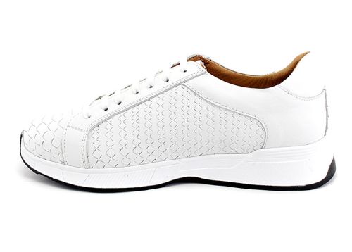 Мъжки ежедневни обувки с връзки в бяло - Модел Нико