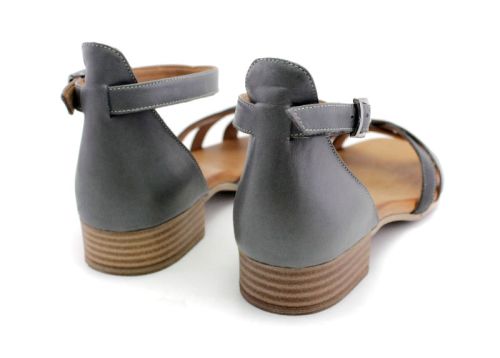 Sandale de dama din piele naturala de culoare multi gri - Model Levi