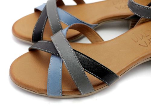Sandale de dama din piele naturala de culoare multi gri - Model Levi