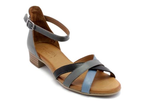 Sandale de dama din piele naturala de culoare multi gri - Model Levi