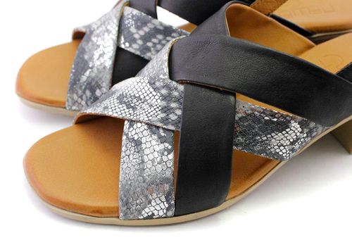 Дамски сандали от естествена кожа в  черно - Модел Дилайла