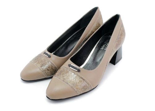 Pantofi formali dama de culoare nurca, model Ravenna.