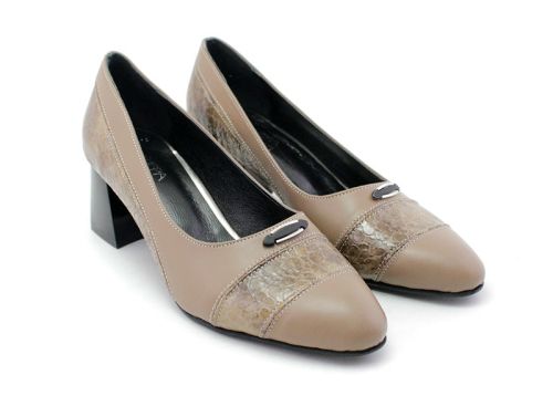 Pantofi formali dama de culoare nurca, model Ravenna.