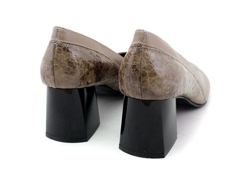 Pantofi formali dama de culoare nurca, model Ravenna.