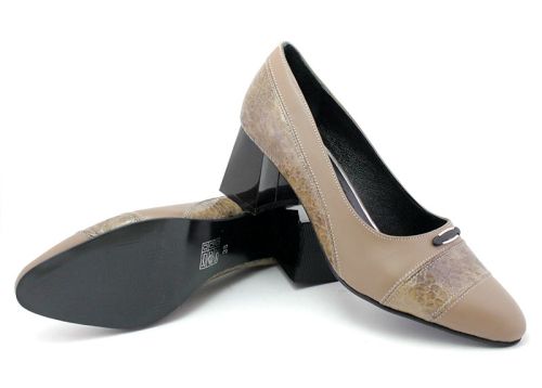 Pantofi formali dama de culoare nurca, model Ravenna.