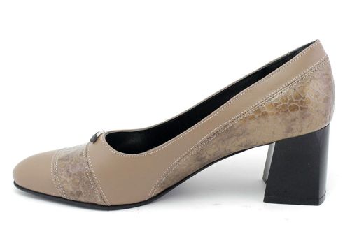 Pantofi formali dama de culoare nurca, model Ravenna.