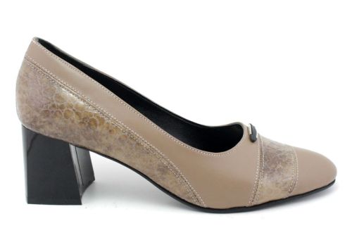 Pantofi formali dama de culoare nurca, model Ravenna.