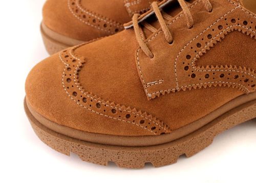 Дамски, ежедневни обувки от естествен велур в светло кафяво - Модел Елизабет