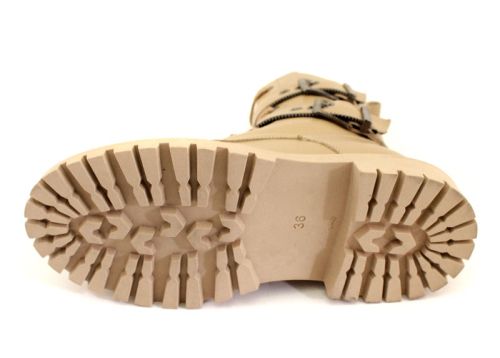 -Дамски кубинки от естествена кожа в бежово - Модел Мелиса