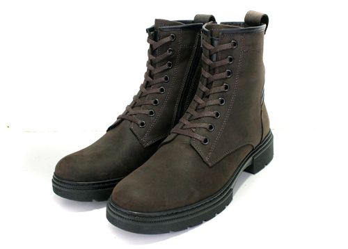 Мъжки боти от естествена кожа в кафяво, модел Джеф~