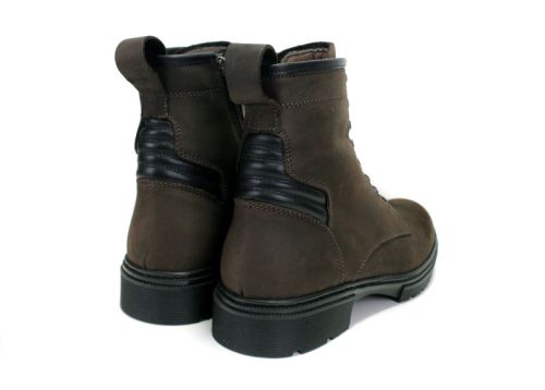 Мъжки боти от естествена кожа в кафяво, модел Джеф~