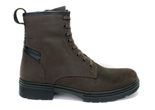 Мъжки боти от естествена кожа в кафяво, модел Джеф~