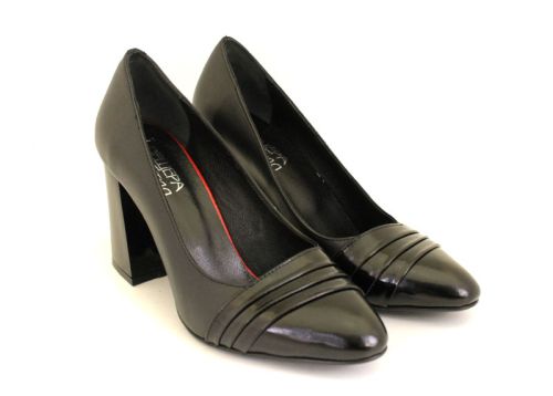 Pantofi formali dama din piele naturala si lac negru - ModelMika