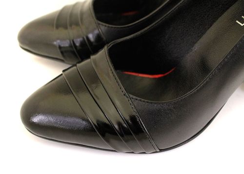 Pantofi formali dama din piele naturala si lac negru - ModelMika