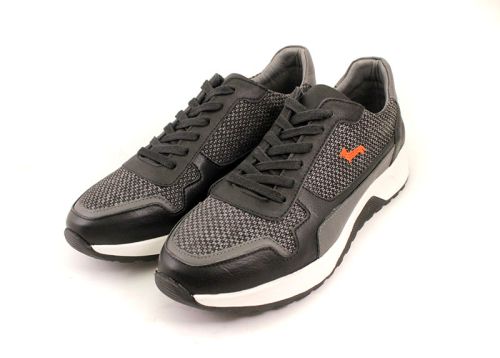 Мъжки спортни обувки от естествена кожа в черно - Модел Аделин