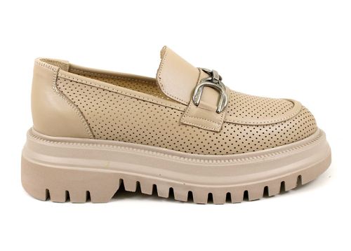 Дамски лоуфъри от естествена кожа във визонено - Модел Глория.