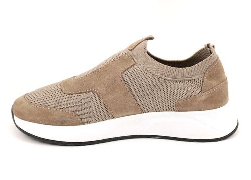 Мъжки спортни обувки  в тъмно бежово - Модел Антарес