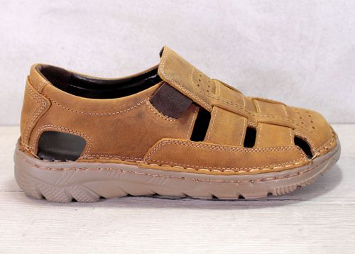 Мъжки сандали от естествена кожа в кафяво - модел Дан