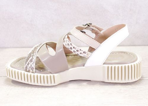 Дамски сандали на ниска платформа от естествена кожа във визонено - модел Валентина