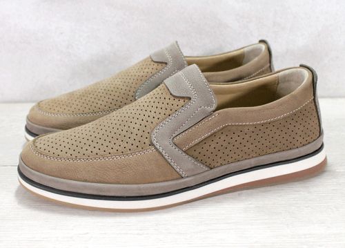 Мъжки ежедневни летни обувки от естествен набук във визонено - Модел Пиер