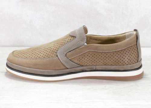 Мъжки ежедневни летни обувки от естествен набук във визонено - Модел Пиер
