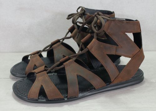 Мъжки сандали "римлянки" от естествена кожа в кафяво- модел Цезар.