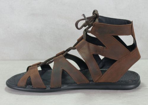 Мъжки сандали "римлянки" от естествена кожа в кафяво- модел Цезар.