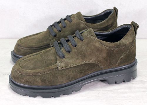 Chic Urbain - Дамски мокасини от зелен велур - Модел Диана