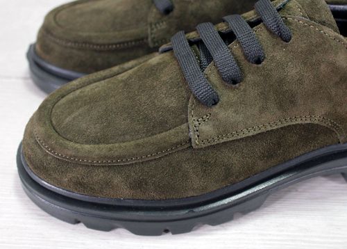 Chic Urbain - Дамски мокасини от зелен велур - Модел Диана