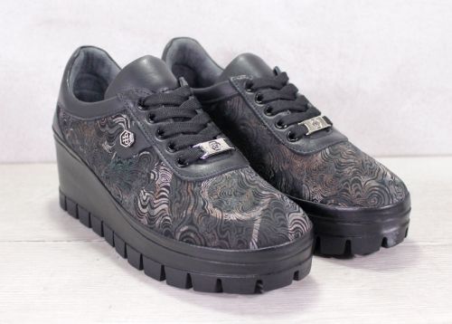 Дамски ежедневни обувки от естествена кожа с цветен принт - модел Ritmo Naturale