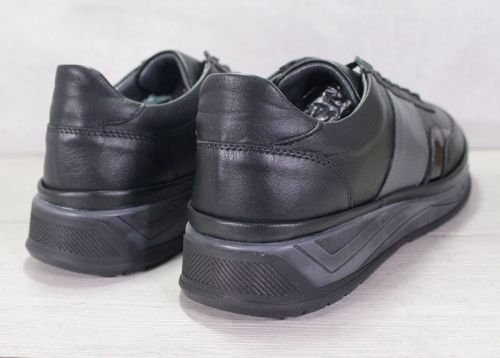 Мъжки ежедневни обувки от естествена кожа с акценти в черен лак и сива кожа - модел Урбан Елеганс