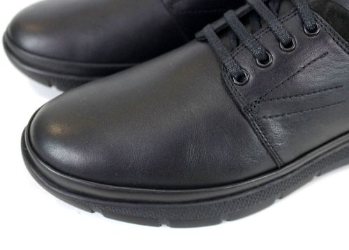 Мъжки ежедневни обувки от черна естествена кожа - модел Comfort City