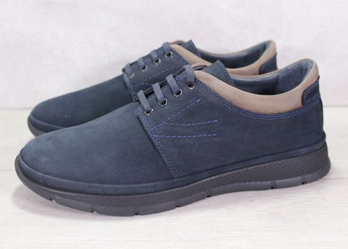 Мъжки ежедневни обувки от тъмно син набук - модел Comfort City