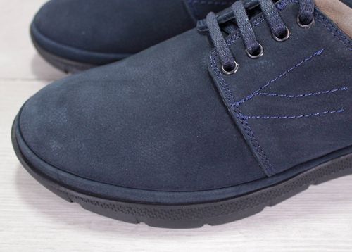 Мъжки ежедневни обувки от тъмно син набук - модел Comfort City