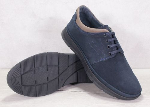 Мъжки ежедневни обувки от тъмно син набук - модел Comfort City