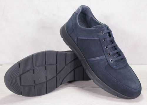 Мъжки ежедневни обувки от естествен набук с декоративни кожени елементи - модел Urban Luxe