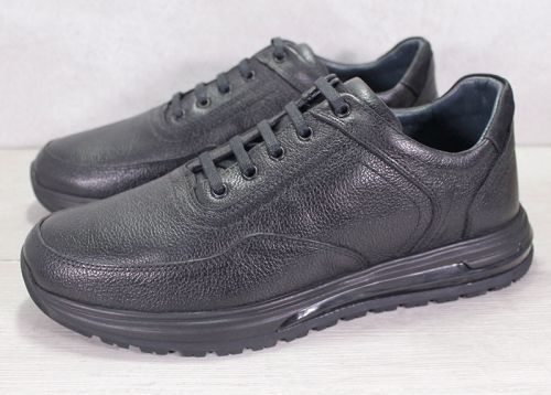 Мъжки ежедневни обувки от черна шагренова кожа - модел Urban Shadow