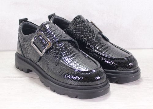 Дамски лоуфъри с кроко ефект от естествен лак - модел Croco Shine Loafer