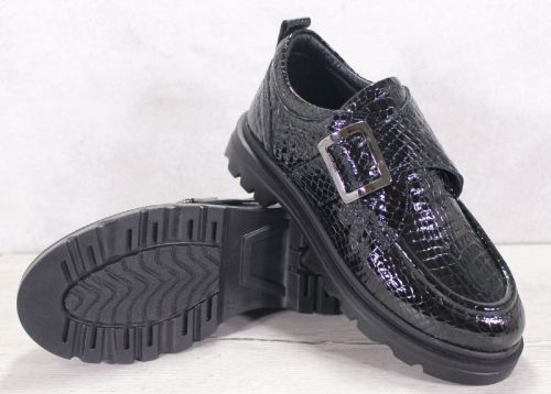 Дамски лоуфъри с кроко ефект от естествен лак - модел Croco Shine Loafer