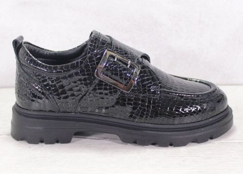 Дамски лоуфъри с кроко ефект от естествен лак - модел Croco Shine Loafer